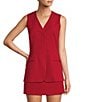 Antonio Melani Darcy V-Neck Sleeveless Coordinating Button Front Vest, Color:Cranberry - Image 1