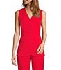 Antonio Melani Darcy V-Neck Sleeveless Coordinating Button Front Vest, Color:Scarlet - Image 1