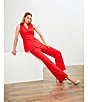 Antonio Melani Darcy V-Neck Sleeveless Coordinating Button Front Vest, Color:Scarlet - Image 10