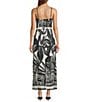 Antonio Melani Destiny Palm Printed Linen Square Neck Sleeveless Dress, Color:Black Palm - Image 2
