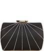 Color:Black - Image 1 - Diagonal Heatset Minaudiere Satin Jeweled Evening Bag