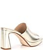 Color:Sand Gold - Image 2 - Divinna Leather Platform Slide Sandals