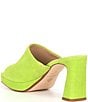Color:Cyber Lime - Image 3 - Divinna Suede Platform Slide Sandals