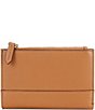 Color:Butterscotch - Image 1 - Double Top Zip Small Leather Wallet
