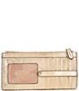 Color:Gold - Image 2 - East West Gold Metallic Leather Flat Zip Wallet