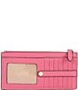 Color:Bright Pink - Image 2 - East West Leather Flat Zip Wallet