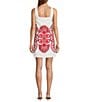 Antonio Melani Eliana Printed Linen Blend Square Neck Dress, Color:Red Scroll - Image 2