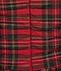 Antonio Melani Elvira Plaid Tie Square Neck Long Puffed Sleeve Blouse, Color:Red Tartan - Image 4