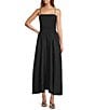 Antonio Melani Essie Linen Blend Square Neck Sleeveless Smocked Dress, Color:Black - Image 1