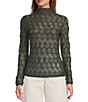 Antonio Melani Evangeline Puckered Jacquard Long Sleeve Coordinating Turtleneck Top - Image 5