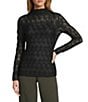 Antonio Melani Evangeline Puckered Jacquard Long Sleeve Coordinating Turtleneck Top - Image 1