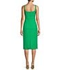 Color:Fern - Image 2 - Everleigh Square Neck Sleeveless Midi Sheath Dress