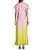 Antonio Melani Fallon Ombre Round Neck Short Sleeve Dress, Color:Peach Floral - Image 2