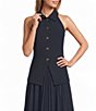 Antonio Melani Fiona Point Collar Sleeveless Button Front Vest - Image 1