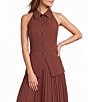Antonio Melani Fiona Point Collar Sleeveless Button Front Vest - Image 1