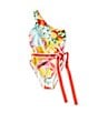 Antonio Melani Flamingos Ribbon Belt Cut Out One Shoulder One Piece Swimsuit, Color:Multi - Image 3