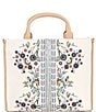 Color:Tan - Image 1 - Floral Embroidered Tote Bag