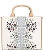 Color:Tan - Image 2 - Floral Embroidered Tote Bag