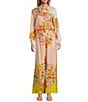 Antonio Melani Flynn Floral Print Coordinating Linen Blend Collar Neck Long Sleeve Button Down Blouse, Color:Peach Floral - Image 3