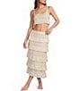Antonio Melani Fringe Tiered Maxi Skirt - Image 5