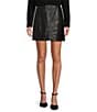 Color:Black - Image 1 - Gabby Genuine Leather Mini Skirt