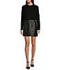 Color:Black - Image 3 - Gabby Genuine Leather Mini Skirt