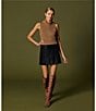Color:Black - Image 5 - Gabby Genuine Leather Mini Skirt