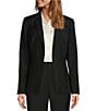 Color:Black - Image 1 - Gayle Wool Blend Notch Lapel Long Sleeve Blazer