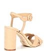 Color:Spanish Sand - Image 2 - Geena Nubuck Leather Ankle Strap Heels