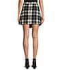 Antonio Melani Georgie Woven Brushed Plaid Fringe High Rise Wrap Front Mini A-Line Skirt, Black/Cream - Image 2