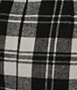 Antonio Melani Georgie Woven Brushed Plaid Fringe High Rise Wrap Front Mini A-Line Skirt, Black/Cream - Image 4