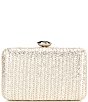 Antonio Melani Gold Straw Minaudiere Clutch, Color:White - Image 1