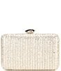 Antonio Melani Gold Straw Minaudiere Clutch, Color:White - Image 2