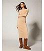 Antonio Melani Greer Wool Blend Knit Crew Neck Long Sleeve Midi Sheath Dress, Color:Camel - Image 4
