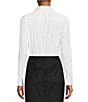 Color:White - Image 2 - Greta Long Sleeve Point Collar Poplin Bodysuit
