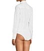 Color:White - Image 4 - Greta Long Sleeve Point Collar Poplin Bodysuit