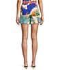 Antonio Melani Hailey Linen Blend Ocean Print Coordinating Shorts, Color:Ocean Print - Image 2