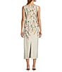 Antonio Melani Halo Linen Blend Floral Embroidered Sleeveless Midi Dress, Color:Ivory - Image 2