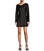 Antonio Melani Hanna Long Sleeve Drapey Satin Shift Dress, Color:Black - Image 1