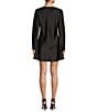 Antonio Melani Hanna Long Sleeve Drapey Satin Shift Dress, Color:Black - Image 2
