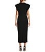 Antonio Melani Harper Matte Jersey Mock Neck Dropped Cap Sleeve Midi Sheath Dress, Color:Black - Image 2