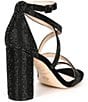 Color:Black - Image 2 - Hazlyn Satin Rhinestone Embellished Strappy Dress Sandals