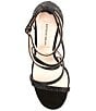 Color:Black - Image 5 - Hazlyn Satin Rhinestone Embellished Strappy Dress Sandals