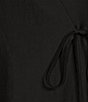 Color:Black - Image 3 - Heidy Sateen Long Sleeve Tie Dress