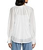 Antonio Melani Isla Luxe Sheer Round Keyhole Neckline Long Sleeve Tie Front Blouse - Image 6