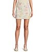 Antonio Melani Izzy Linen Blend Coordinating Floral Mini Skirt, Color:Ivory/Floral - Image 1