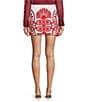 Antonio Melani Izzy Printed Linen Blend Skirt, Color:Red Scroll - Image 2