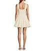 Color:Ivory - Image 2 - Jemma Square Neck A Line Tweed Sleeveless Mini Dress