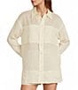Antonio Melani Jenna Ramie Point Collar Button Front Long Sleeve Coordinating Shirt - Image 1