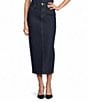 Antonio Melani Jessica Coordinating Denim Pencil Midi Skirt, Color:Dark Wash - Image 1